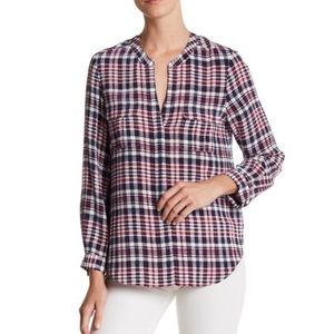 Joie NWOT Silk Plaid Blouse